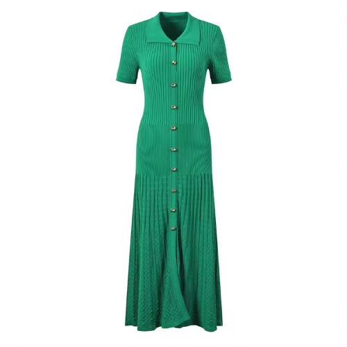 Robe verte manches courtes