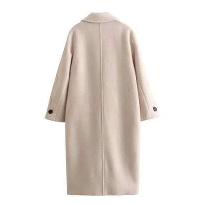 Long Ivory Trench Coat 