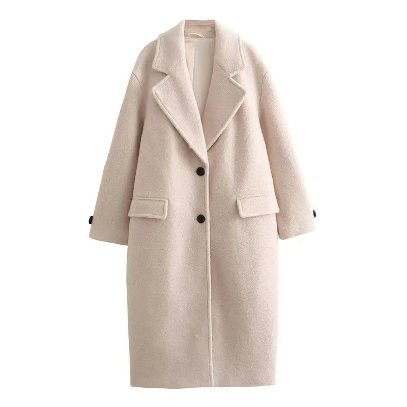 Long Ivory Trench Coat 