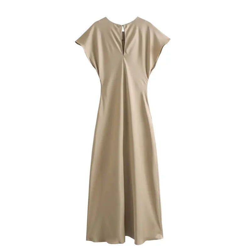 Robe En Satin Beige